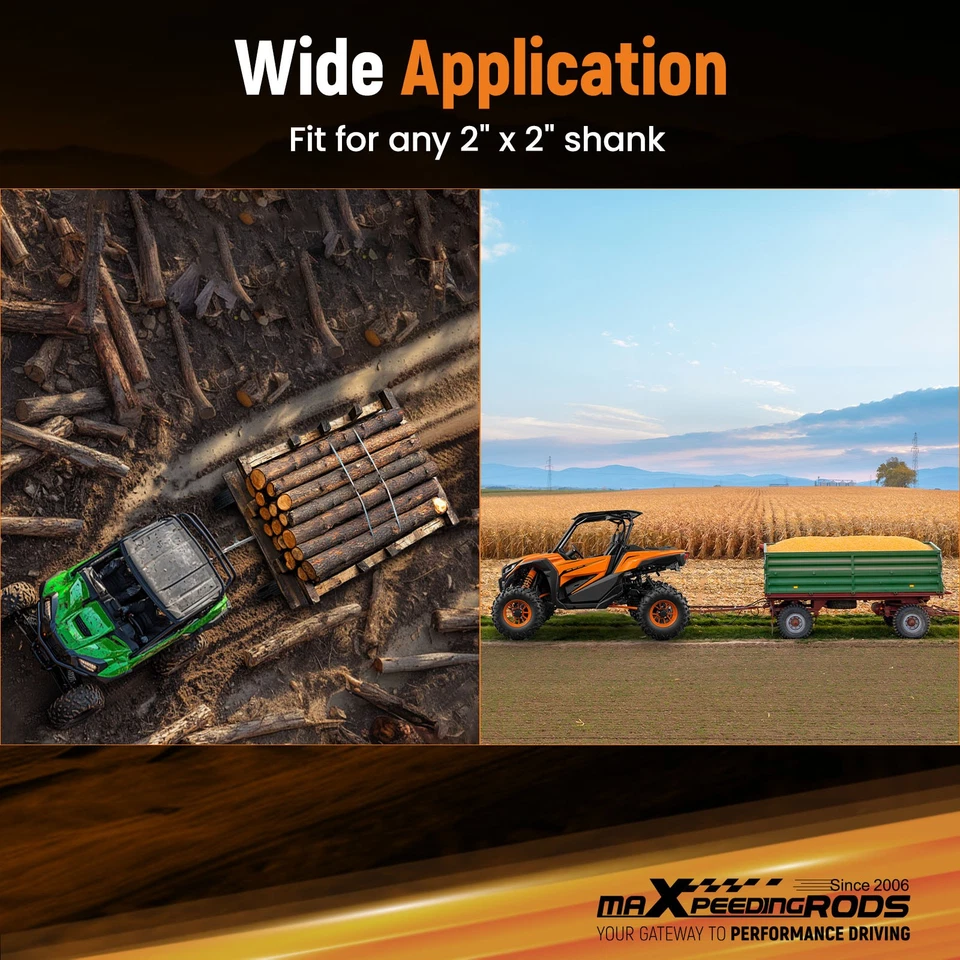 2" ATV Hitch for Honda Rancher TRX350 TRX400 TRX420 2000-24 Steel Powder Coated - Image 4 of 4