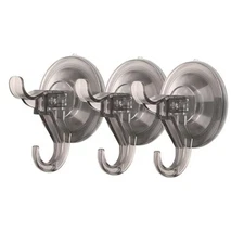  Pack Suction Cup Hooks, Clear Suction Hanger, Removable 3 Transparent Gray