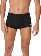 Speedo Men's Poly Mesh Square Leg Swim Suit Black Sz 36 XL