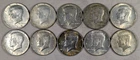 LOT OF 10 1968 40% SILVER KENNEDY HALF DOLLAR $5 FACE VALUE #43