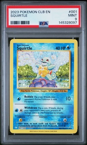 2023 POKEMON CLB-CLASSIC BLASTOISE & SUICUNE EX DECK #001 SQUIRTLE PSA 9