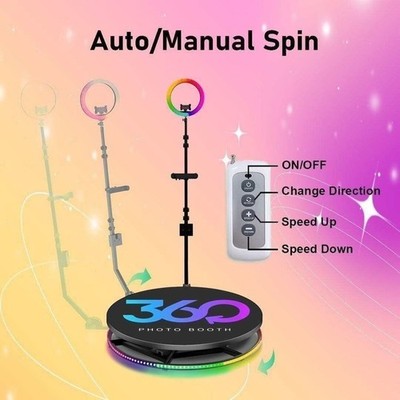 360 Photo Booth, Video  80cm / 31'' Platform Motorized Spinner Parties Weddings