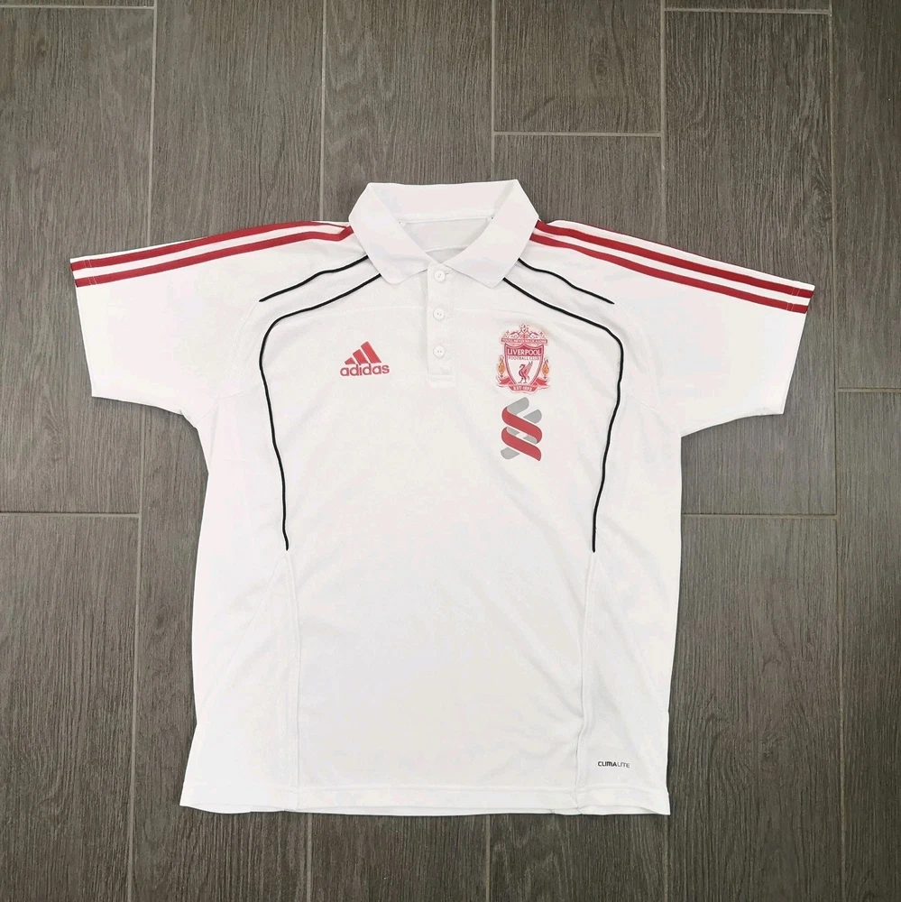 Vintage Retro 2010/11 Liverpool FC LFC Polo Trikot Größe: S Fußball Adidas Fans