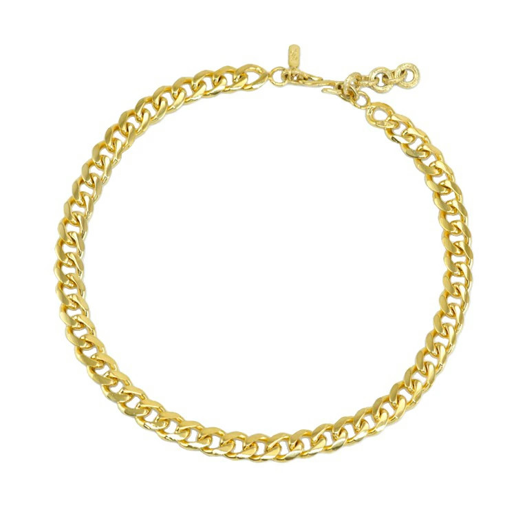 Yves Saint Laurent Gold Metal Chain Necklace Accessory 41cm YSL Authentic