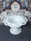 Vintage White Milk Glass Lace Edge Pedestal Footed Candy Dish/Bowl, Classy