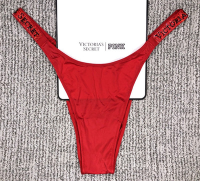 Victoria's Secret Very Sexy NWT XL Red Spellout Shine Strap Brazilian Panty