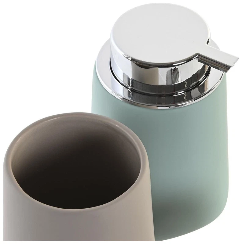 Dosasapone Bagno Dolomite Beige o Verde Menta con Pompa Cromata Dispenser, fotografia 3 di 9