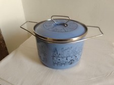 Siltal Pentola Smaltata Egiziana Con Coperchio Depositata Italy, Vintage