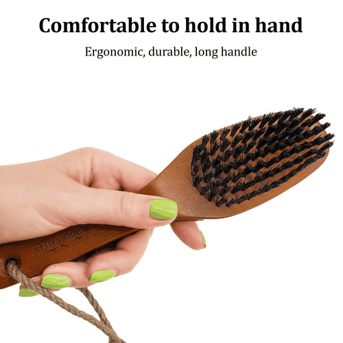 Pumice Stone for Feet & Foot Brush with Handle 2 in 1 Natural Wood Pedicure - Picture 5 of 7