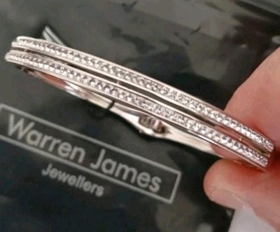 Warren James Swarovski (doppelte Steinreihe) Armband versilbert Neu