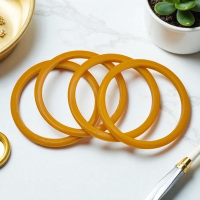 Set 4 Bakelite Spacer Bangles Butterscotch Yellow 5mm 7.5'' Vintage Stackers