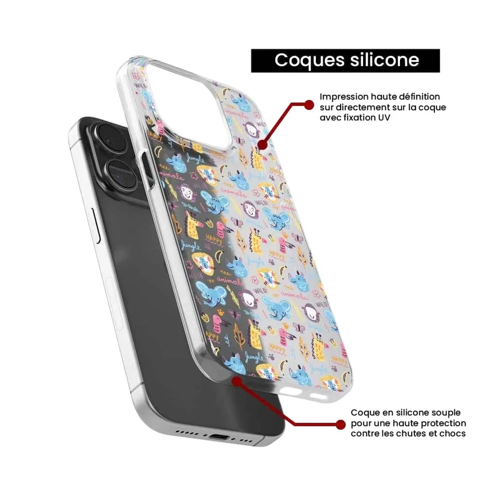 Coque en silicone - Compatible Apple iPhone 16e - design happy animals - Photo 3/4
