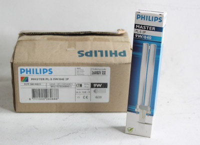 Lot of 8: Philips Master PL-S 2P 9W G23 Fluorescent Tube Lamps - NEW
