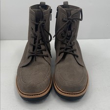 Crown Vintage Beige Leather Ankle Boots Size 10