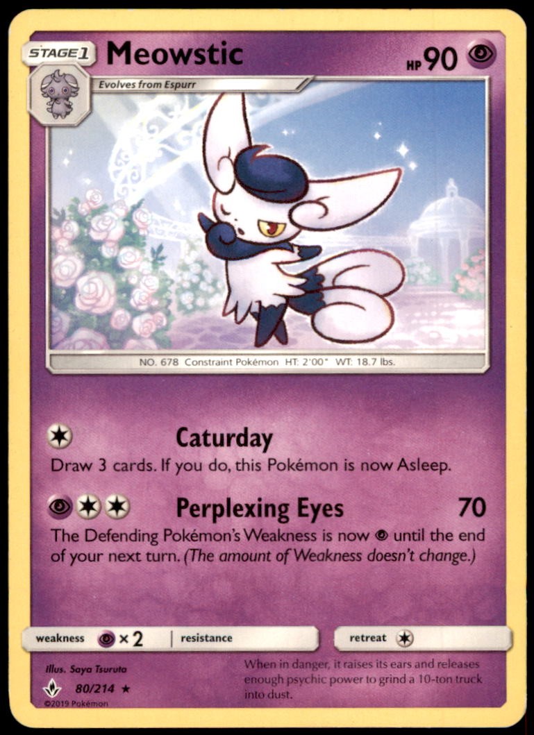 Pokemon - Meowstic #80/214 - SM - Unbroken Bonds Rare