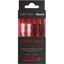 ISOUND-6378 - 2PK AUDIO CABLE TWIN PACK