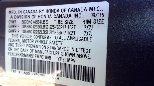 Used Wheel fits: 2015 Honda Cr-v 17x7 alloy twisted spoke Grade B - Picture 19 of 24