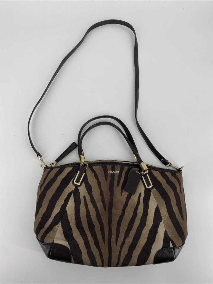 Coach Madison Zebra Print Kelsey Handbag Crossbody Bag Satchel  - Image 2 of 4