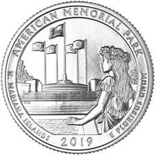 2019 S Parks Quarter ATB American Memorial Park Gem BU CN-Clad US See Pics K619