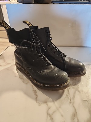 Vintage Airwalk Black Leather Boots Mens Size 9L High Top Lace Up Bouncing Soles