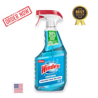 Windex Glass and Window Cleaner Spray Bottle, Original Blue, 23 fl oz