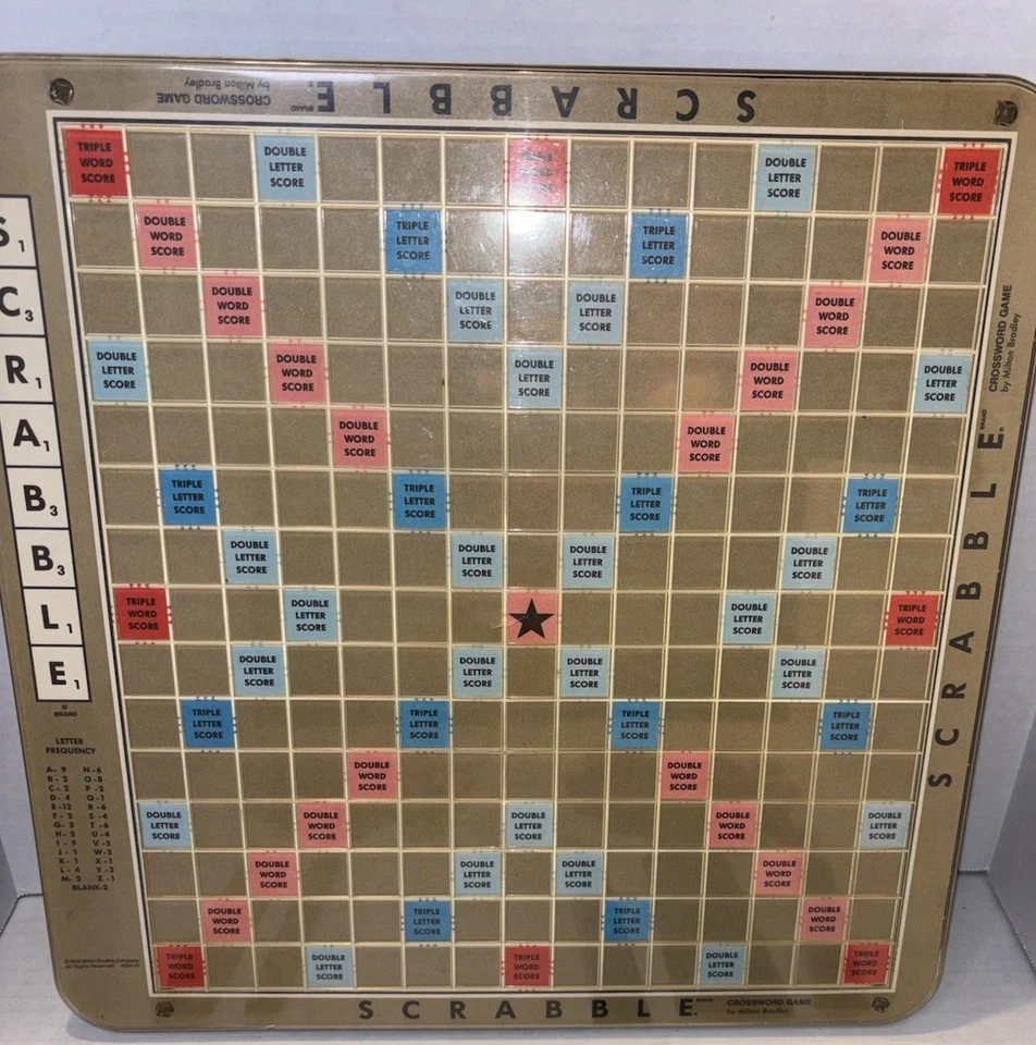 Scrabble Deluxe Edition Replacement Part Turntable Board Small Crack With Tiles - Image 2 of 4