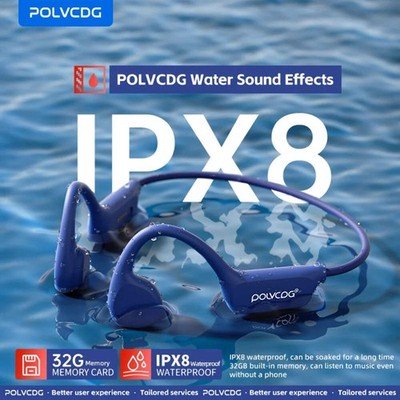 POLVCDG X7 Bone Conduction Headset IPX8 Open Headset Bluetooth 5.3 Schwimmen mit