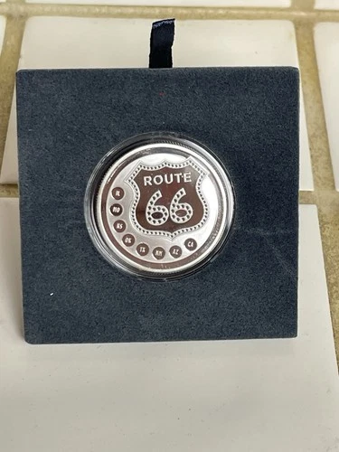 ROUTE 66 Famous Highway 1 oz .999 SILVER Round/Coin Toned Proof