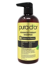 Lot of 2 PURA D'OR Advanced Therapy Shampoo Reduces Hair Thinning 16oz
