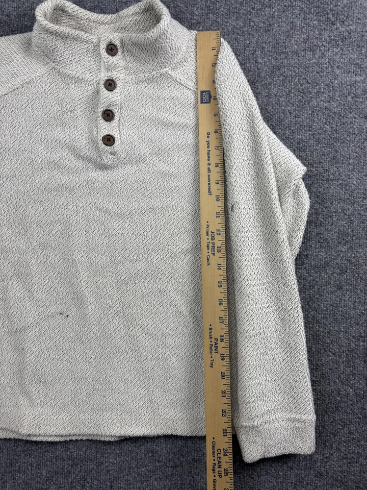 Territory Ahead Sweater Mens Small Oatmeal Henley Mock Neck Button Pullover Knit - Image 4 of 4