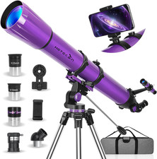 High-Powered 90mm Telescope for Adults Beginners - 500X Magnification, Accesso
