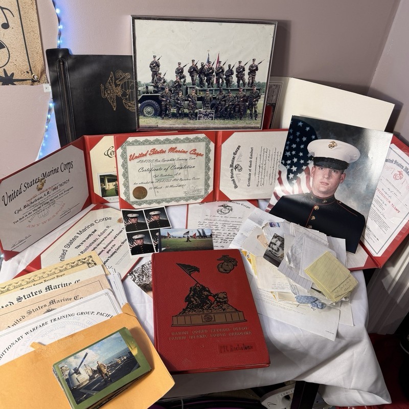 Complete 98 USMC Parris Island Archive Letters Photos Certificates Military Lot