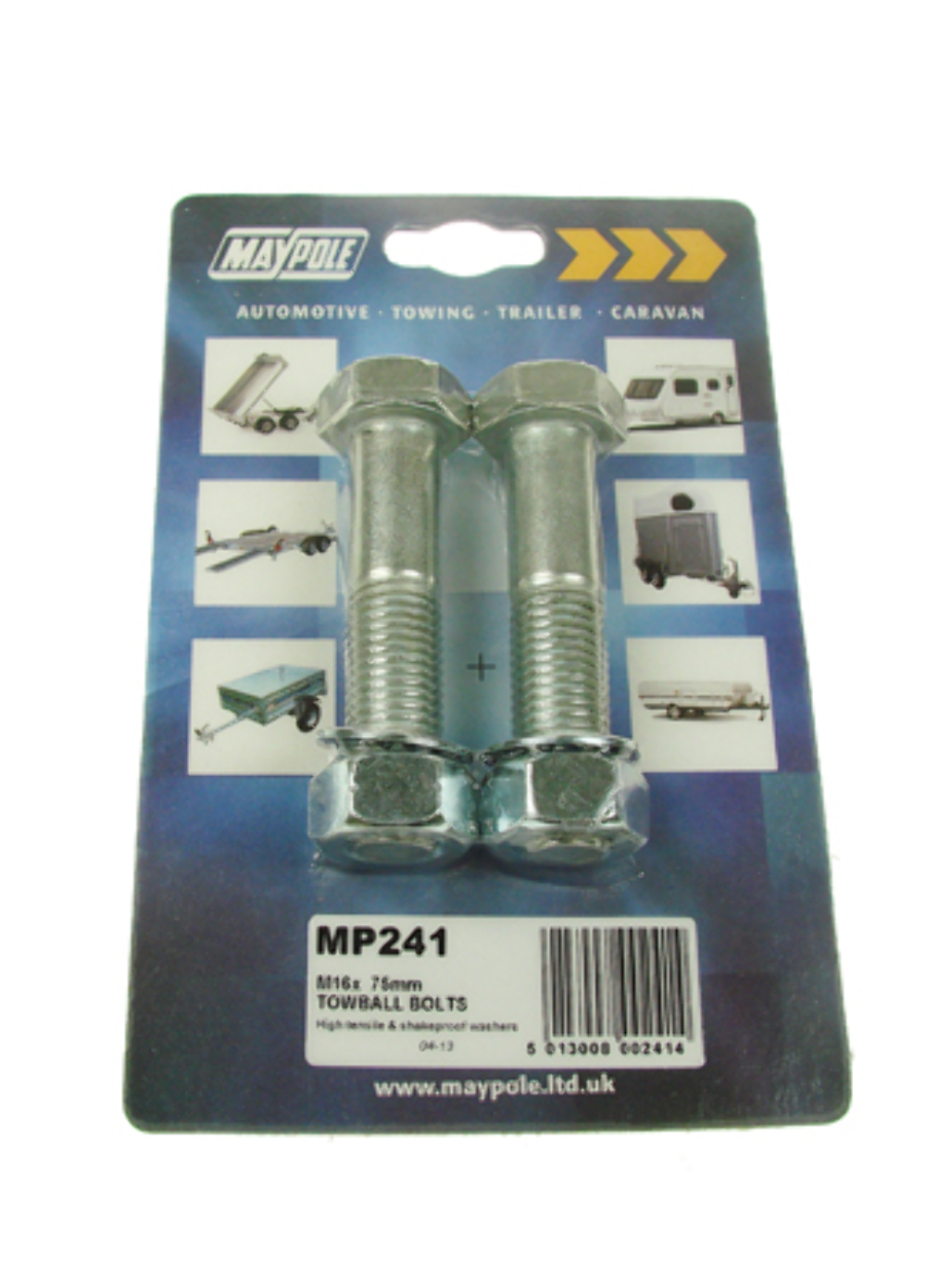 MP241 High Tensile (8.8) Nuts & Bolts M16 X 75mm Caravan Trailer Horsebox Towing