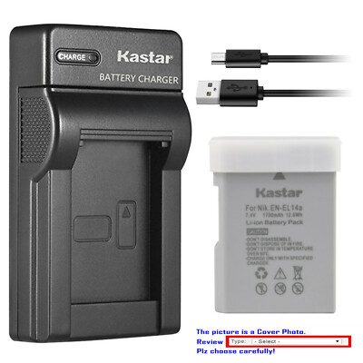 Kastar Battery Slim Charger for Nikon EN-EL14A MH24 & Nikon Coolpix P7700 Camera