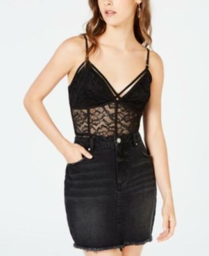 MSRP $39 Material Girl Juniors' Lace Bodysuit BLACK SIZE EXTRA SMALL XS - Picture 1 of 1
