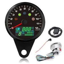 85mm LCD GPS Speedometer with Tachometer Fuel Level Volt Gauge for Motorcycle