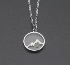 Mustard Seed Faith Can Move Mountains Necklace Pendant 0.5" Stainless Steel