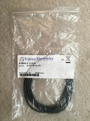 Extron 26-571-03 Rev. D1 3.5 mm. Male to Male Stereo Audio Cable 6' OEM-New