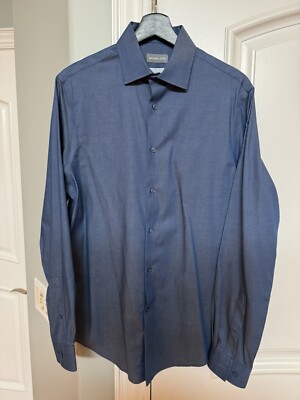 michael kors airsoft stretch dress shirt Michael Kors Men's Stretch Regular Fit Shirt - Navy