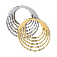Ernstes Design Wende AnhäNger AN332 Edelstahl Poliert Gelbgold Beschichtet