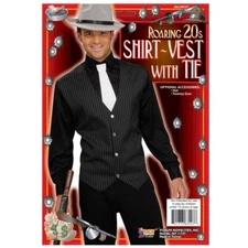 ROARING 20's GANGSTER SHIRT-VEST W/ TIE COSTUME MEN'S SIZE STANDARD