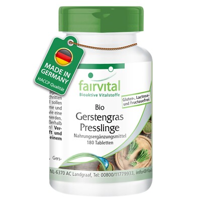 Bio Gerstengras Presslinge - 180 Tabletten | freie Form | fairvital