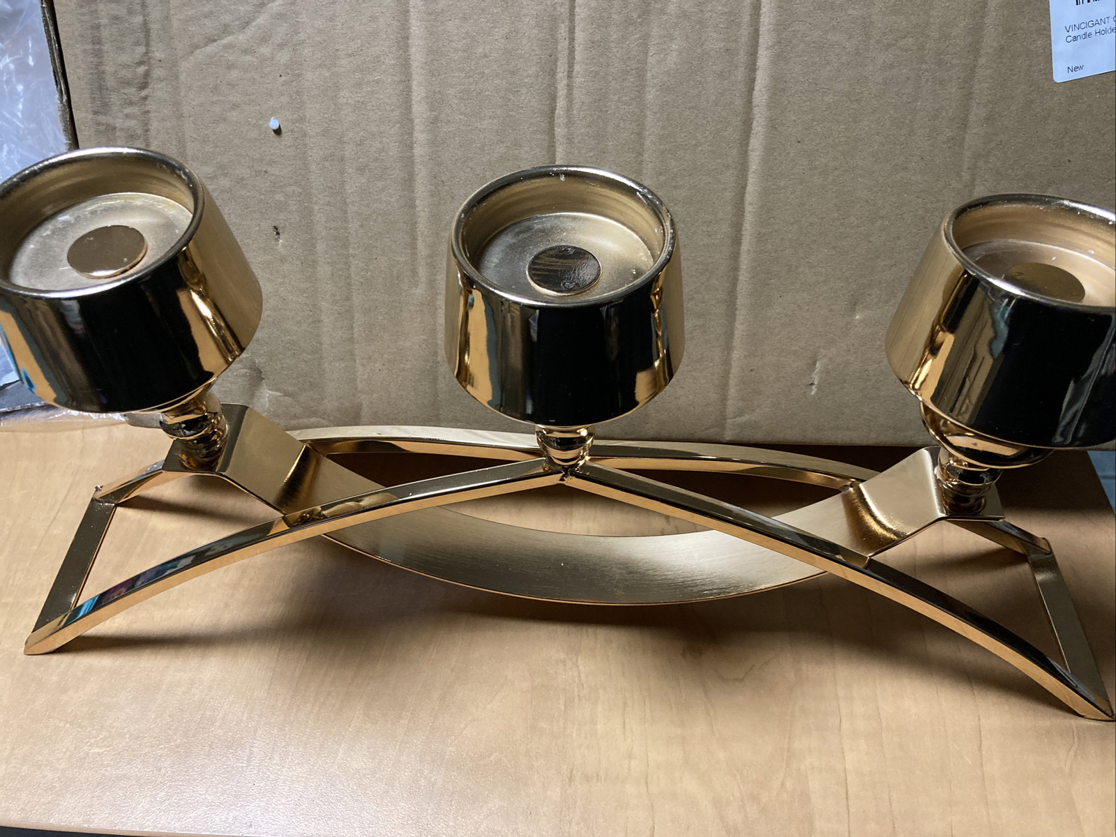 Vincigant Gold Metal Candle Holder 