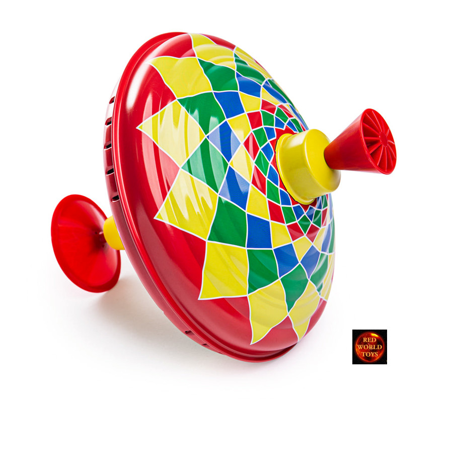 Childrens Tin Tinplate Humming Spinning Top Traditional Toy 20cm - New