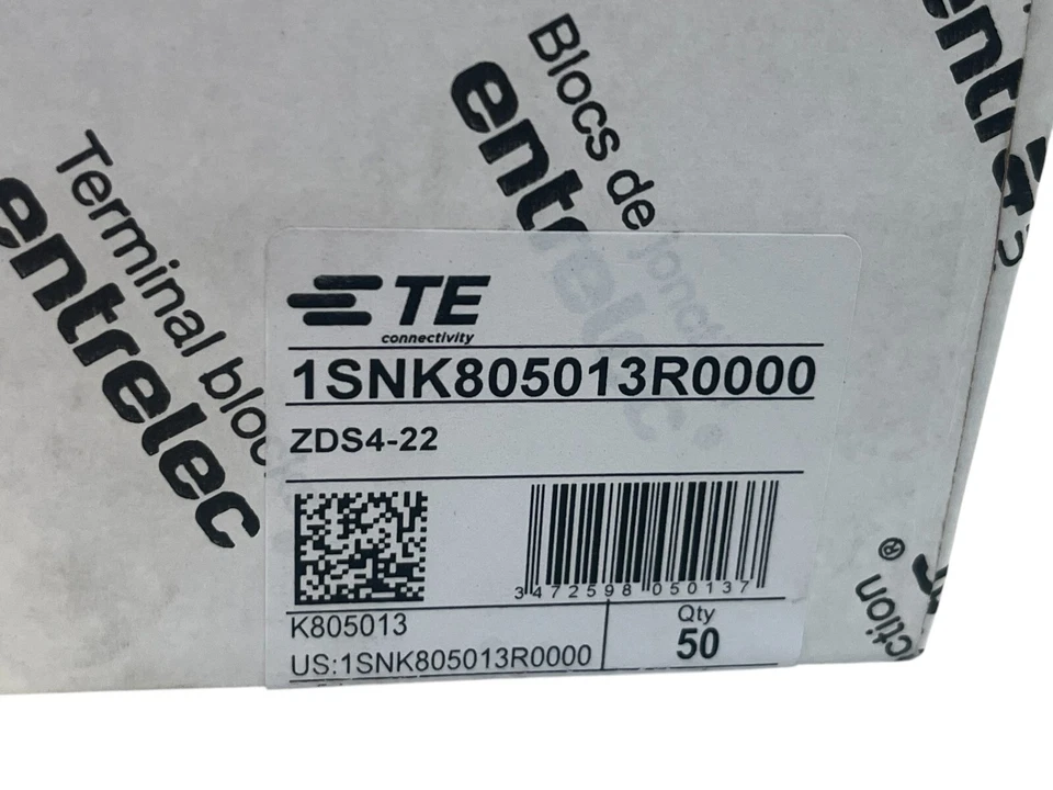 Box with 50 parts 1SNK805013R0000 ENTRELEC ZDS4-22 Pluggable Terminal Block Feed - Image 4 of 4