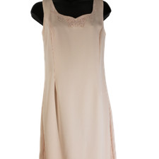 Gorgeous Womens Sleeveless Gown Size Small Pleated Peach Sequence Top Wedding