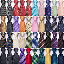 Mens Woven Necktie Hankerchief Cufflinks Plain Solid Sett Fit Wedding Formal