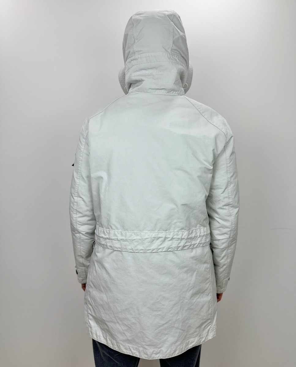 Stone Island David TC Down Parka Jacket White Mens Large Mid Stone Island David TC Down Parka Jacket White Mens Large Mid