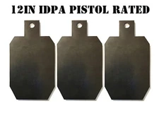 3/8" Mild Steel 7"x12" IDPA/IPSC Pistol Shooting Targets - 3pc Metal Gong Set