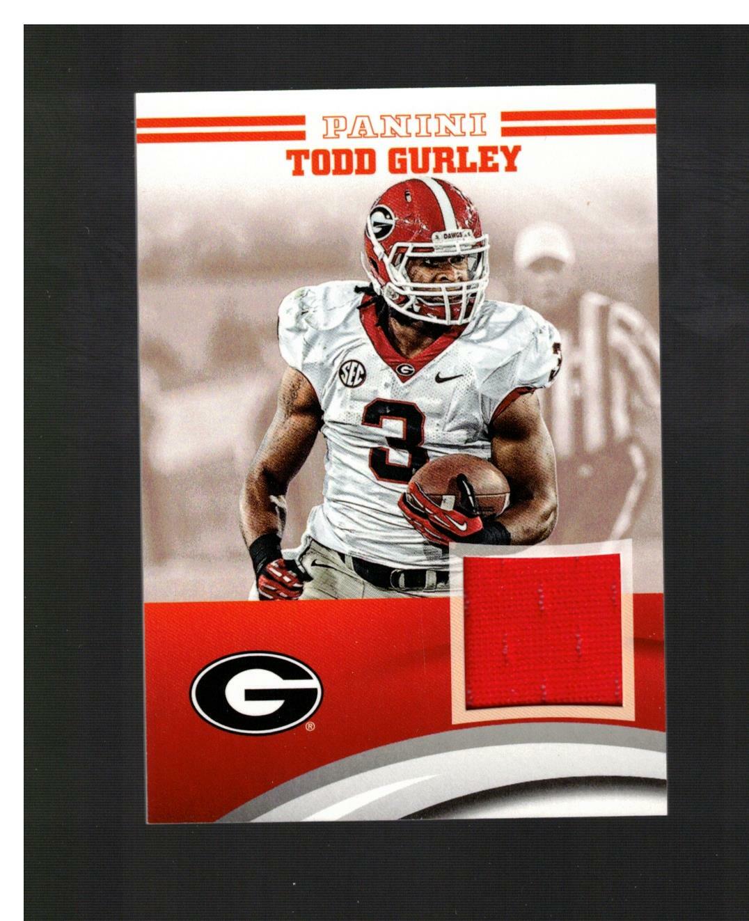 2015 PANINI GEORGIA BULLDOGS TODD GURLEY ROOKIE GAME-WORN JERSEY LA RAMS